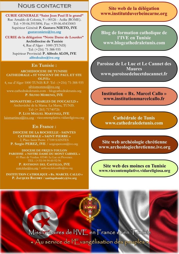 INSTITUT DU VERBE INCARNE - DELEGATION "N.D. DE LOURDES" FRANCE ET TUNISIE